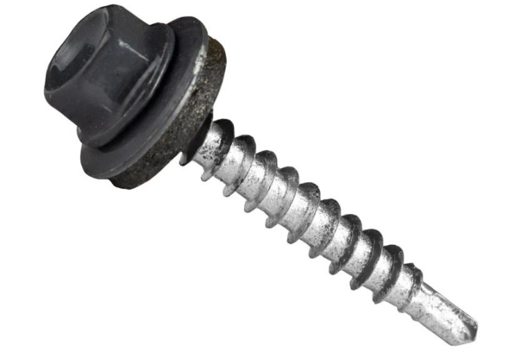 Саморез кровельный,RAL7005, ZP, 4.8х19